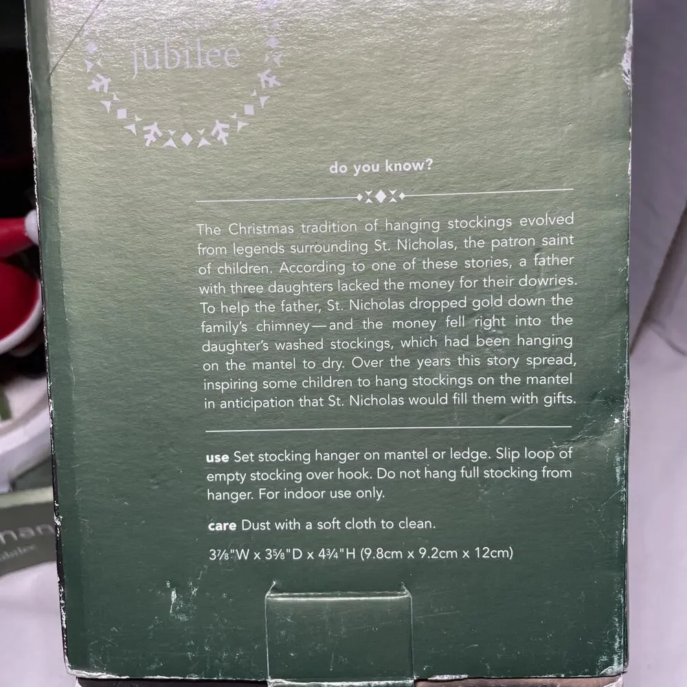 2 Martha Stewart Everyday Stocking Hanger Holder Winter Jubilee Cast Iron Santa